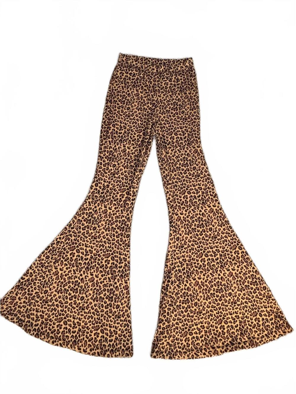 Grace & Emma Leopard Print Flare Pants Size S